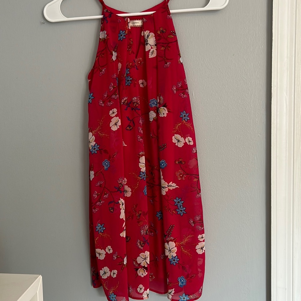 Girls red floral dress